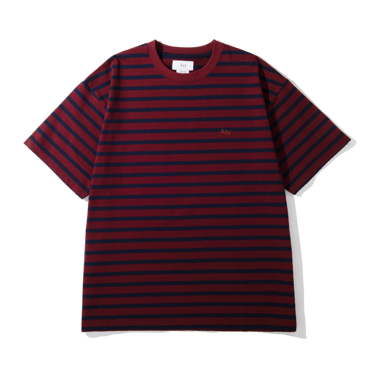 Acy|SS BORDER TEE|BURGUNDY