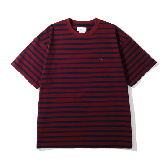 Acy|SS BORDER TEE|BURGUNDY