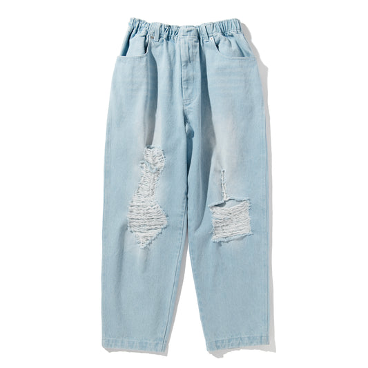 Acy|SCRATCH DENIM PANTS |BLUE