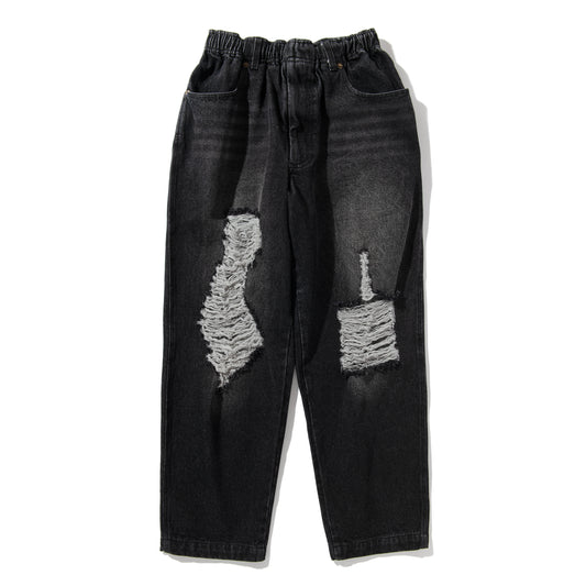 Acy|SCRATCH DENIM PANTS |BLACK