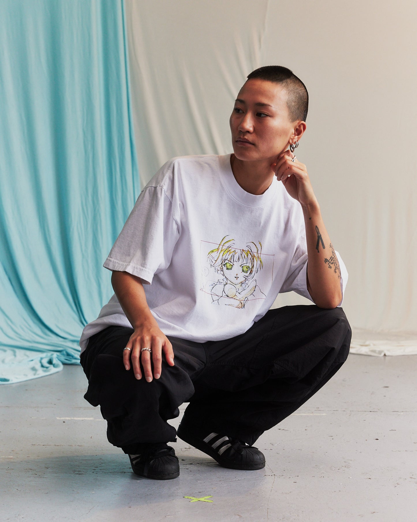 LQQKSTUDIO|MOTION GRAPHICS HARMONY CEL MIX S/S #1|WHITE