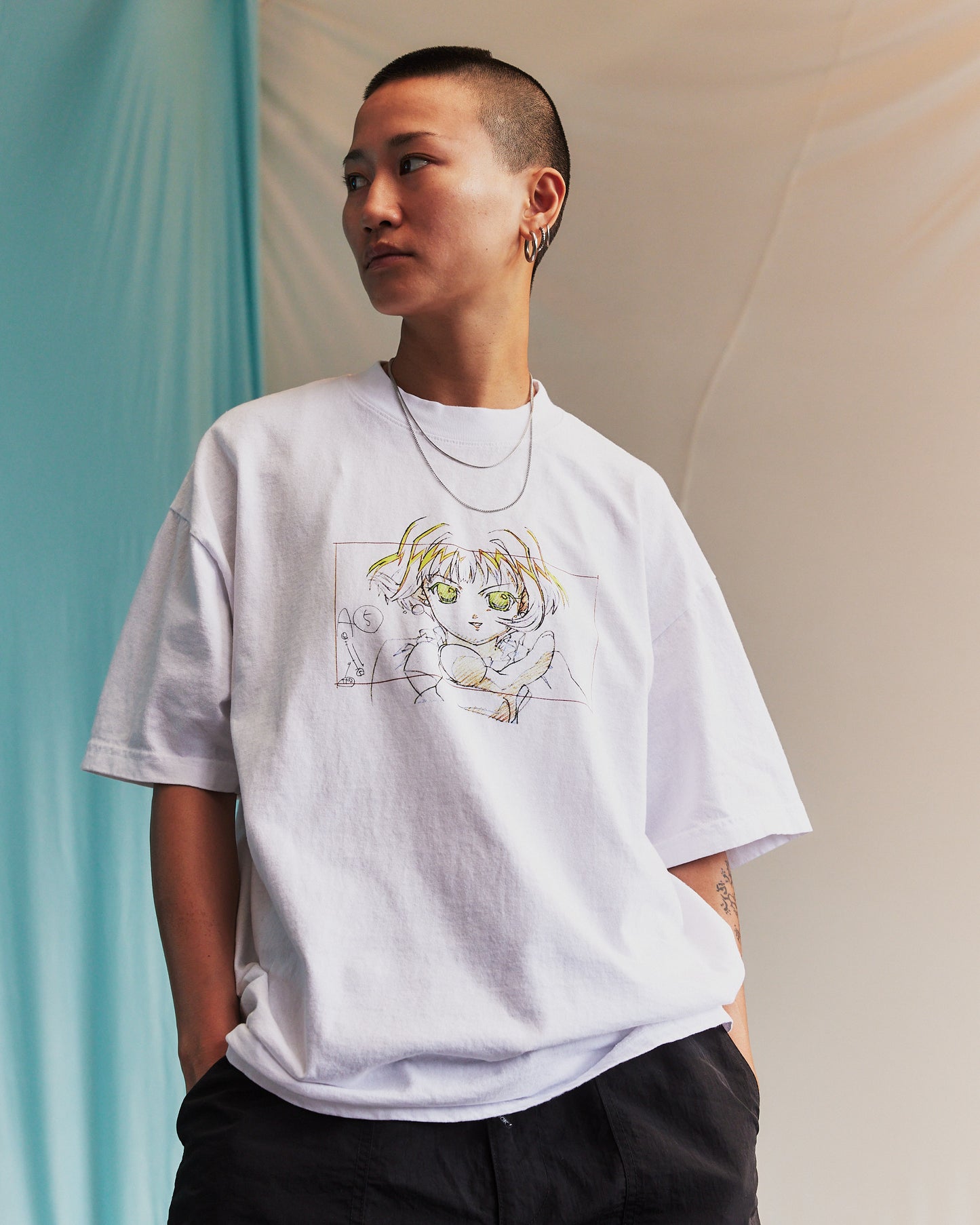 LQQKSTUDIO|MOTION GRAPHICS HARMONY CEL MIX S/S #1|WHITE