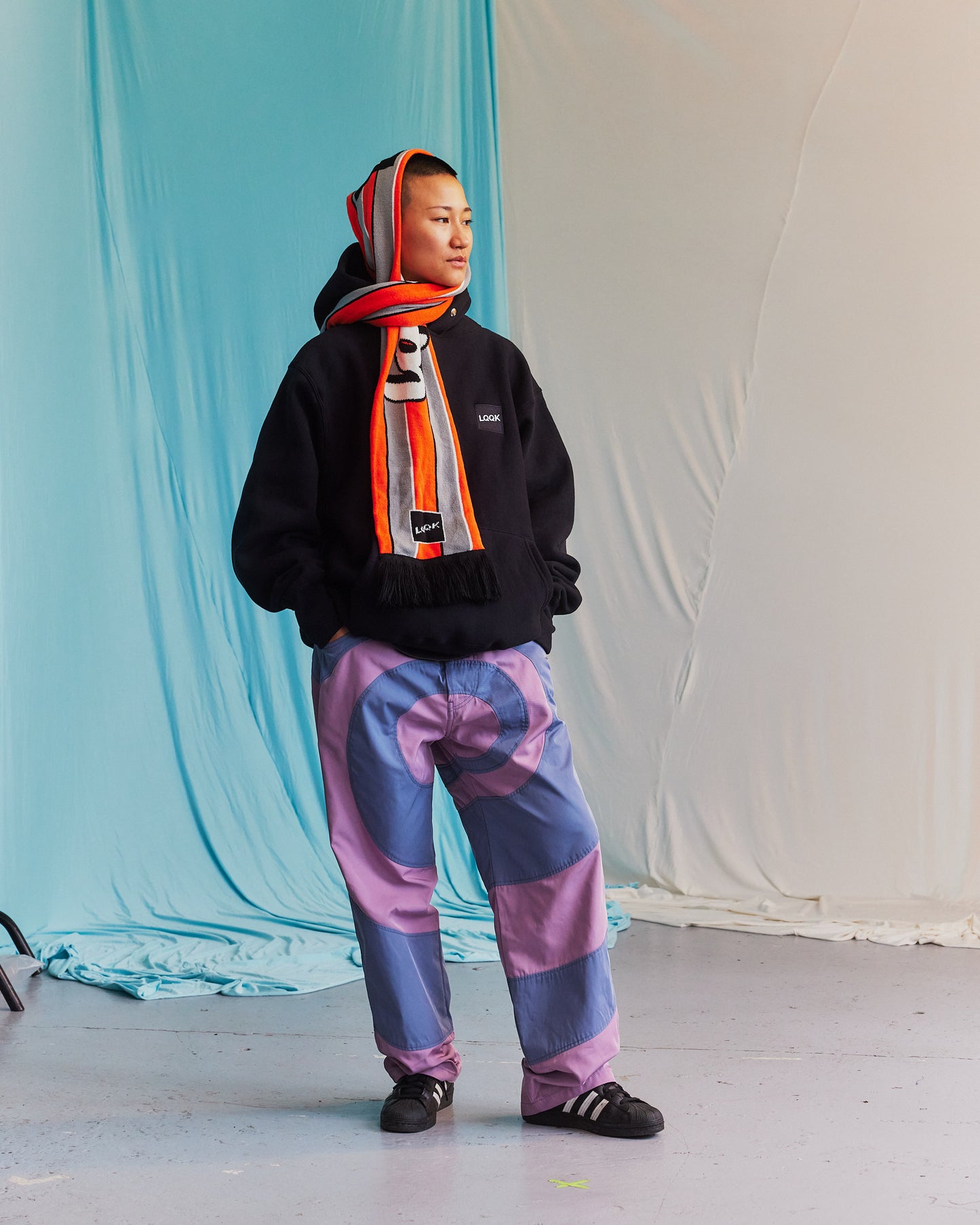 LQQKSTUDIO|KNIT SCARF|ORANGE