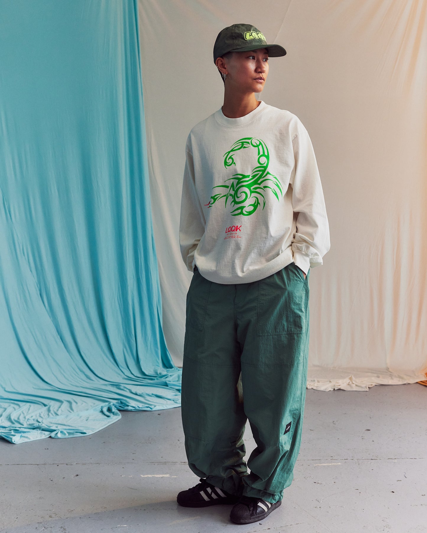 LQQKSTUDIO|BUGGY PANTS|GREEN