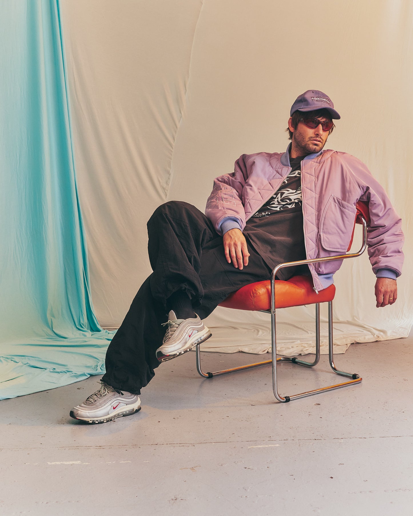 LQQKSTUDIO|LINER JACKET|PINK GRAY