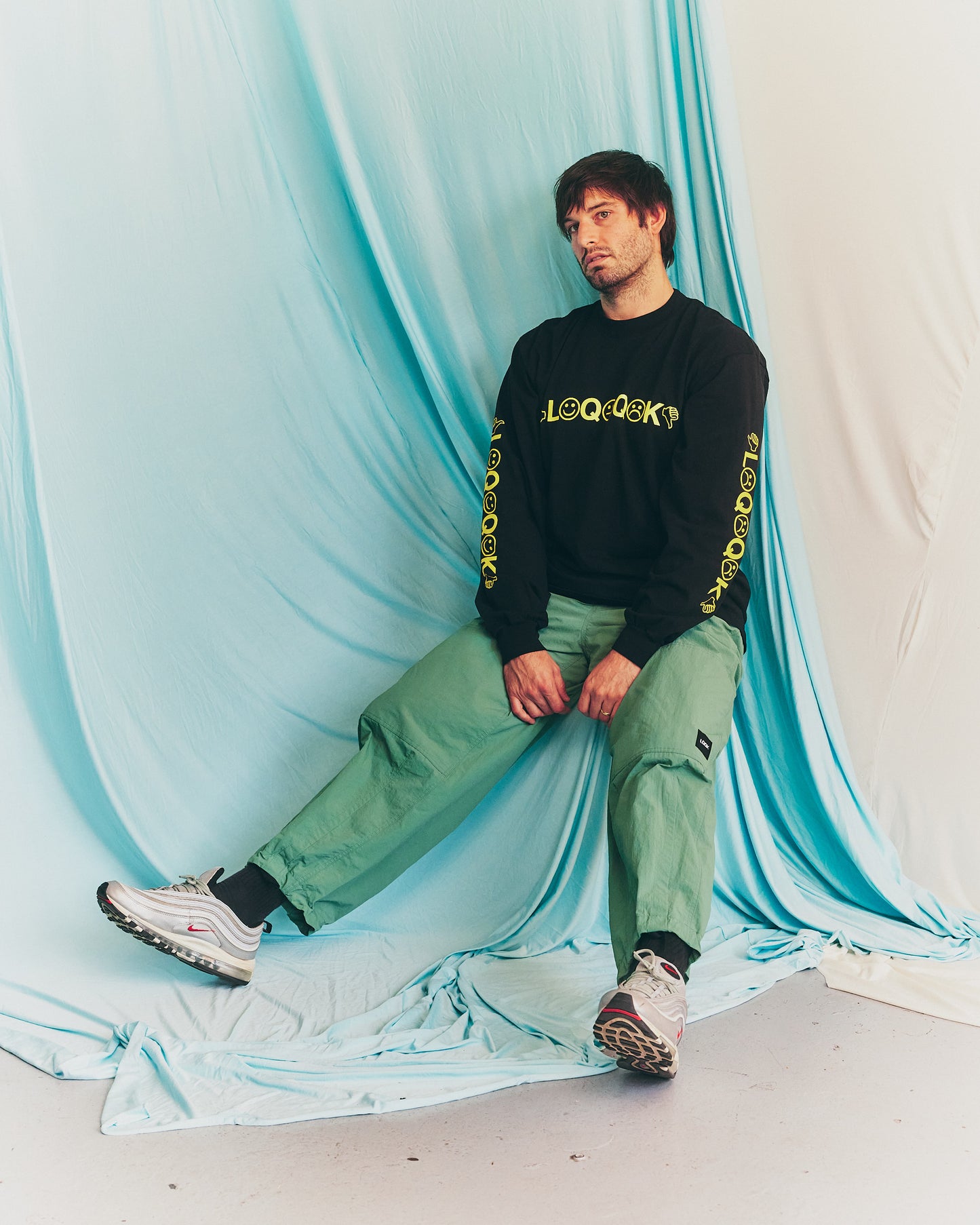 LQQKSTUDIO|BUGGY PANTS|GREEN