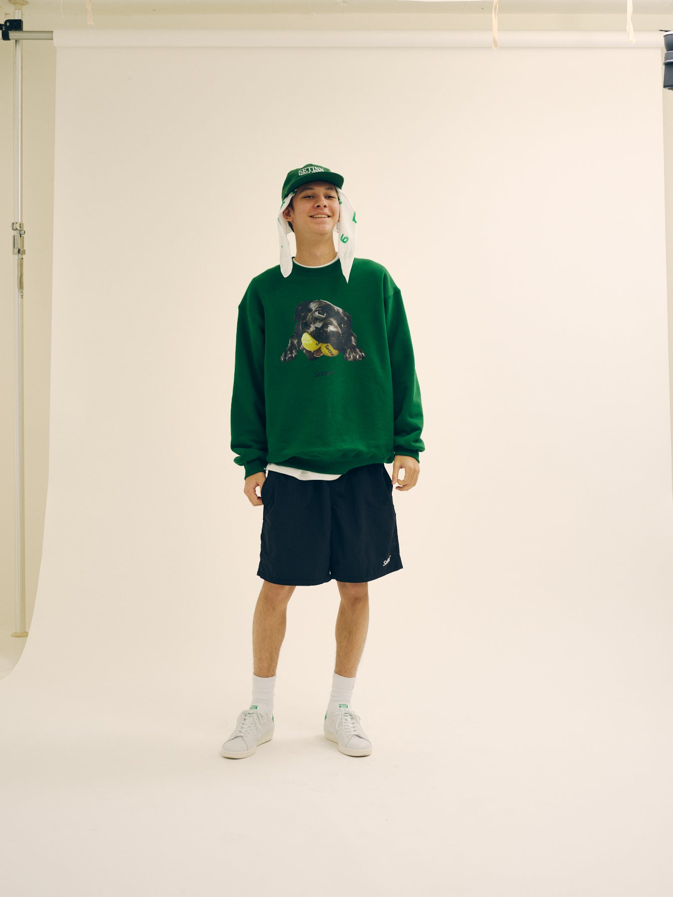 SETINN|Balldog Crew Sweat|D.GREEN