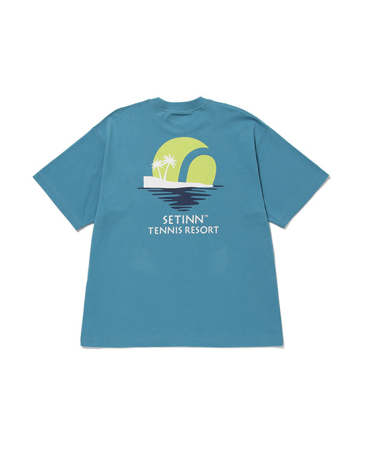 SETINN|Sunset Tee|BLUE GRAY