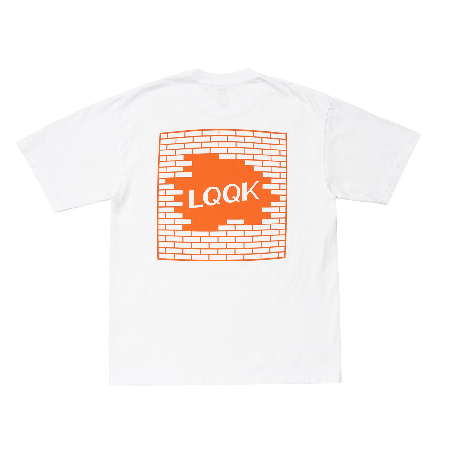 LQQKSTUDIO|Brick Logo TEE|WHITE/ORANGE