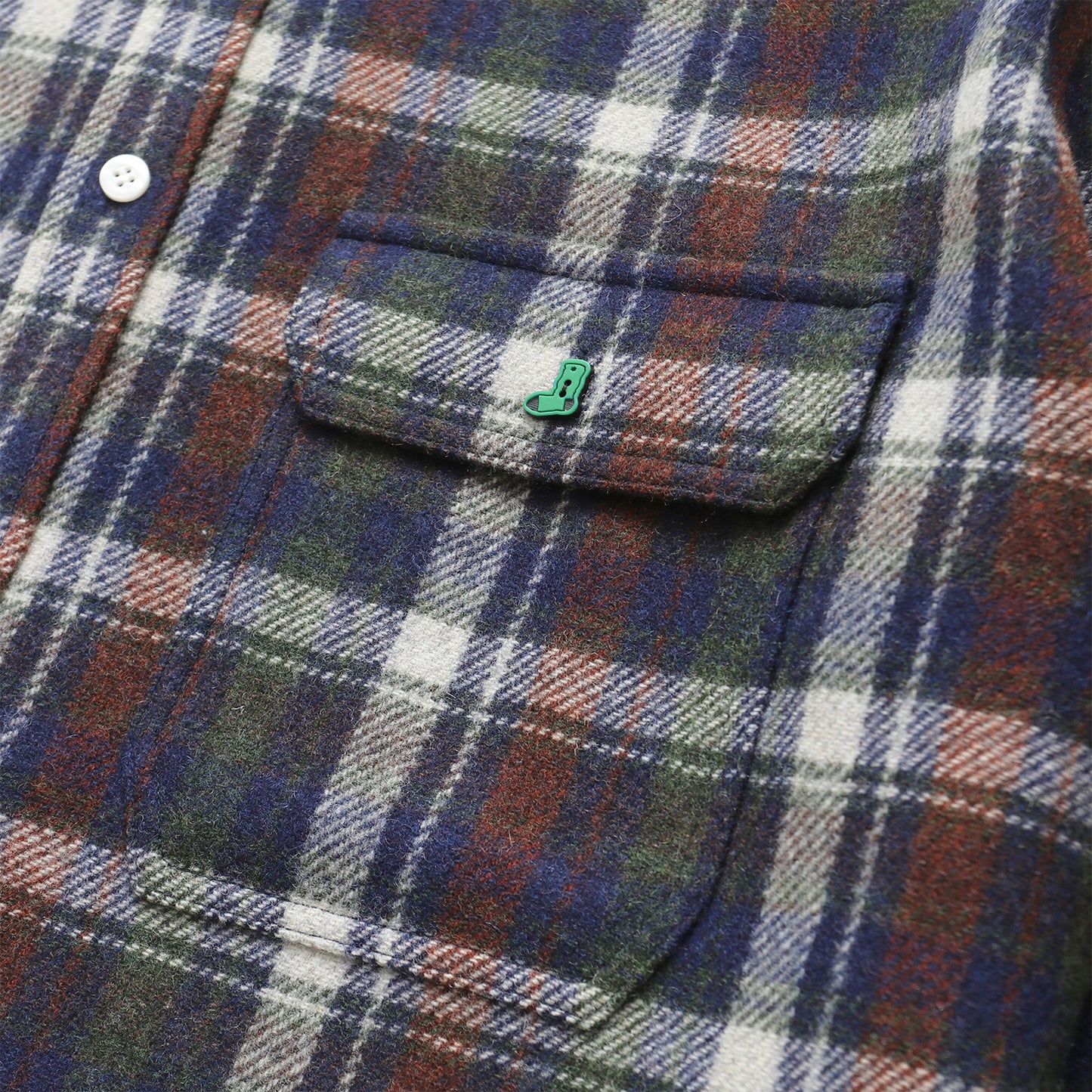 Whimsy|HEAVY WOOL FLANNEL SHIRT|NAVY