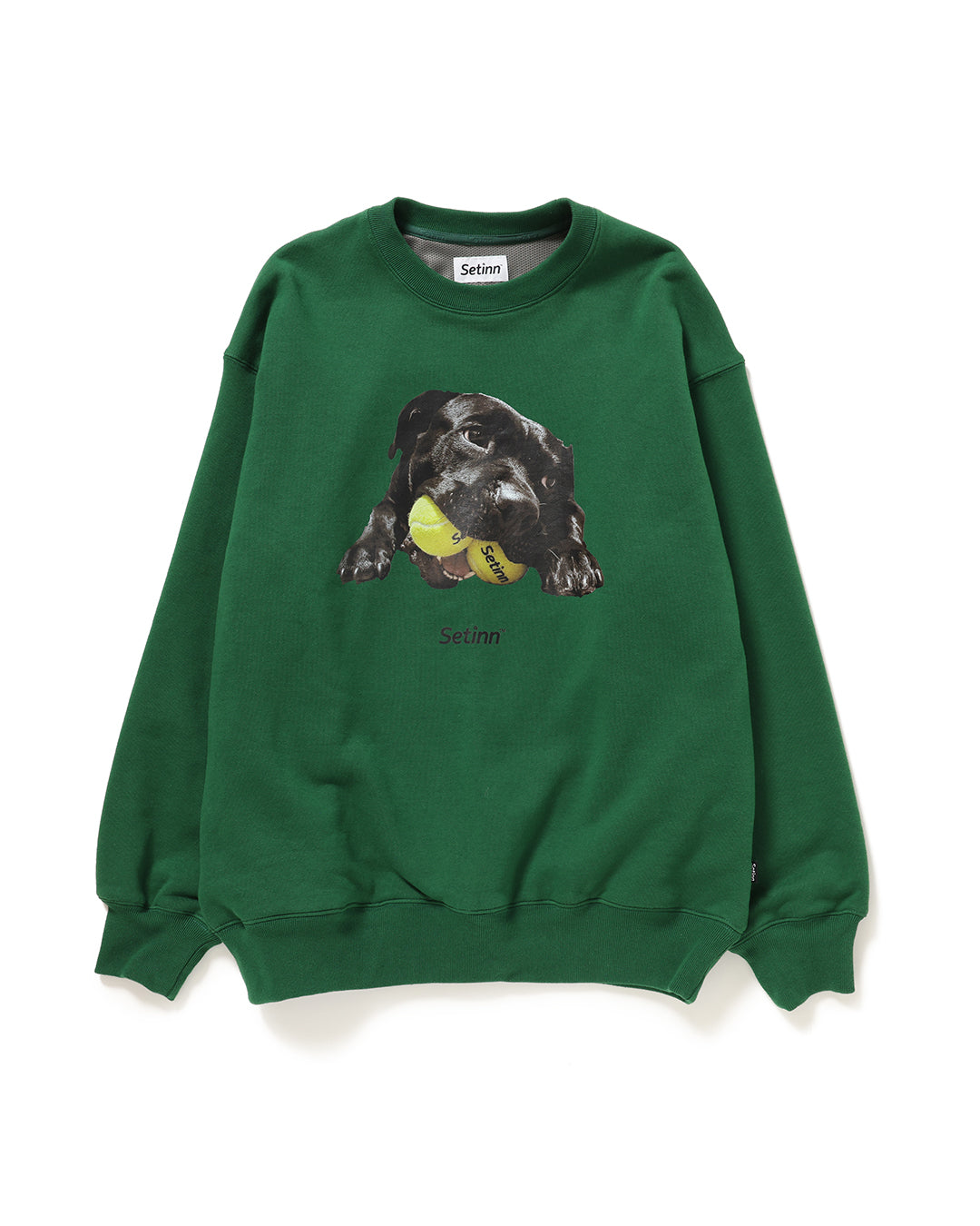 SETINN|Balldog Crew Sweat|D.GREEN