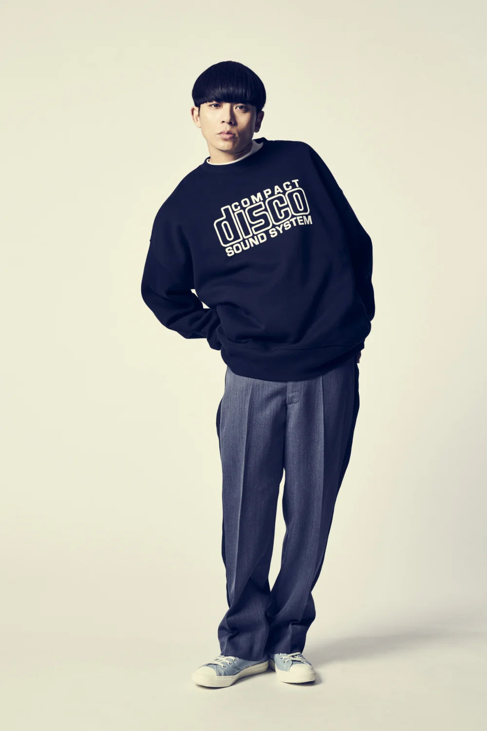 ISNESS|C DISCO SWEATSHIRT|NAVY