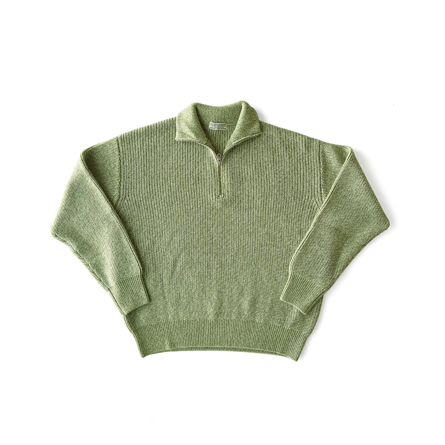 COMFORTABLE REASON|Harf Zip Knit |LIME