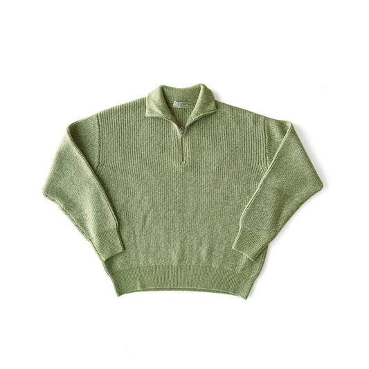 COMFORTABLE REASON|Harf Zip Knit |LIME