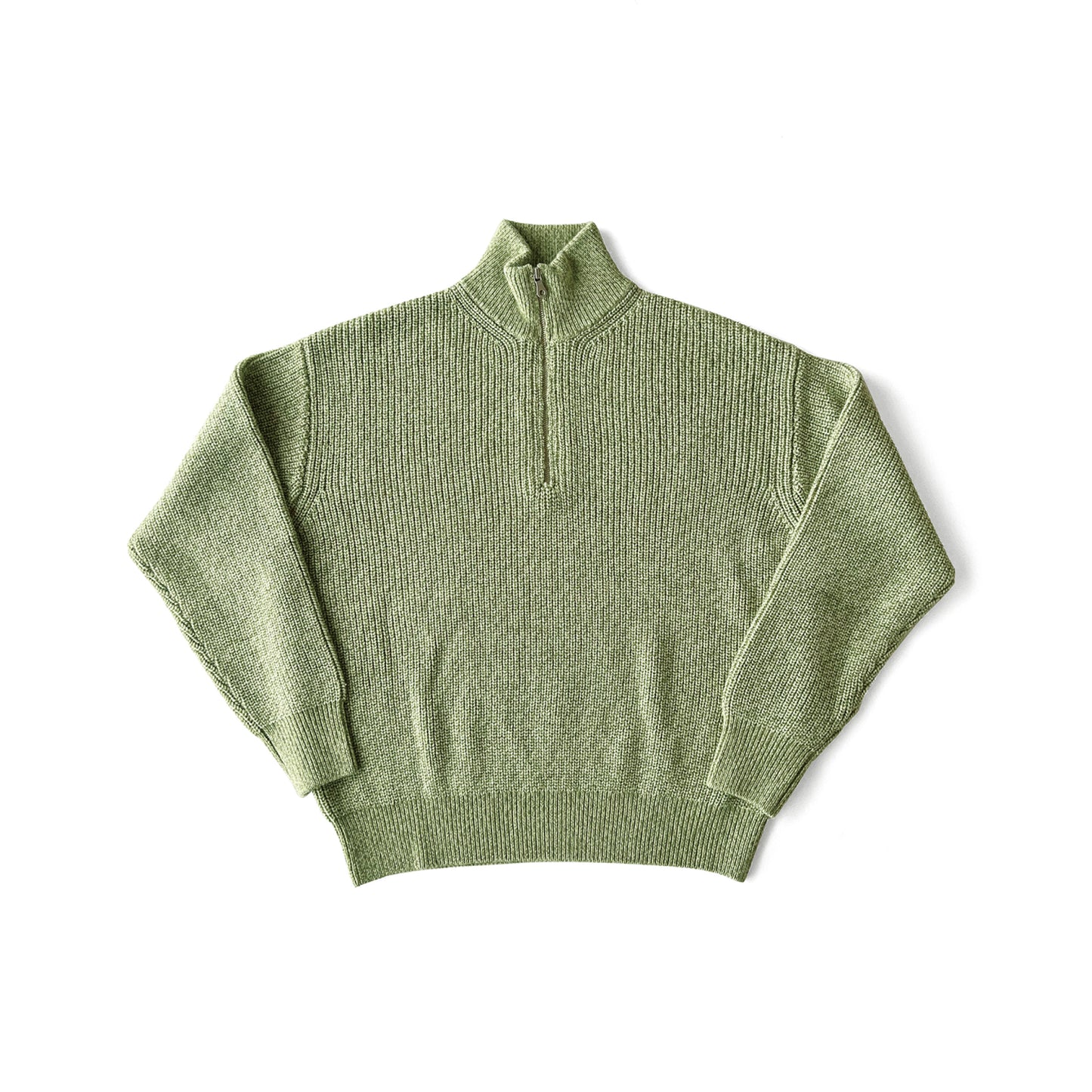 COMFORTABLE REASON|Harf Zip Knit |LIME