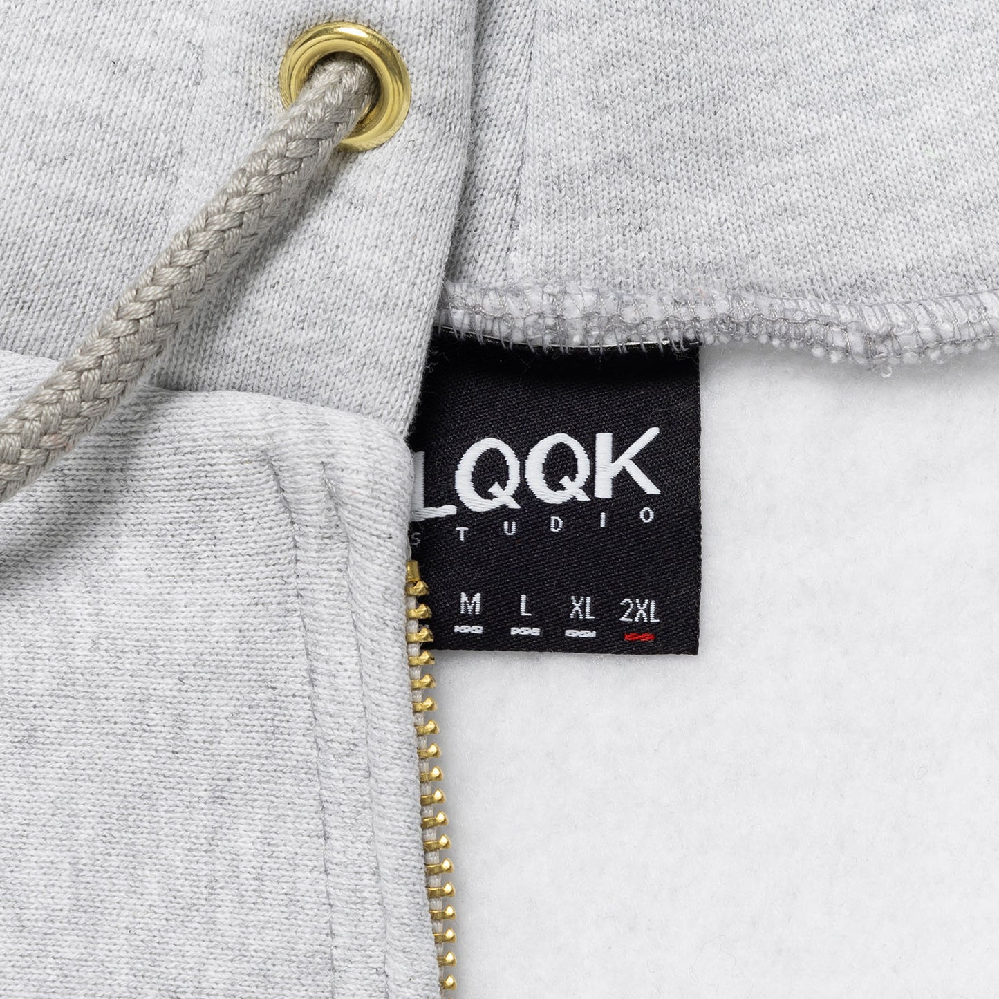 LQQKSTUDIO|SIGNATURE FLEECE ZIP HOODIE|ASH