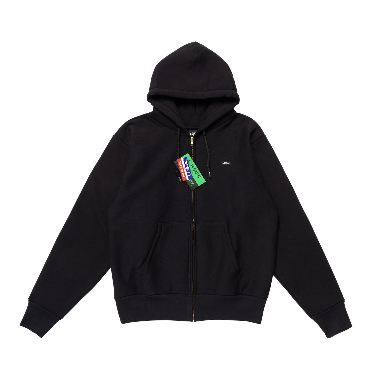 LQQKSTUDIO|SIGNATURE FLEECE ZIP HOODIE|BLACK