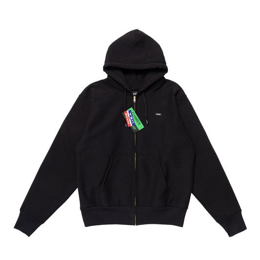 LQQKSTUDIO|SIGNATURE FLEECE ZIP HOODIE|BLACK