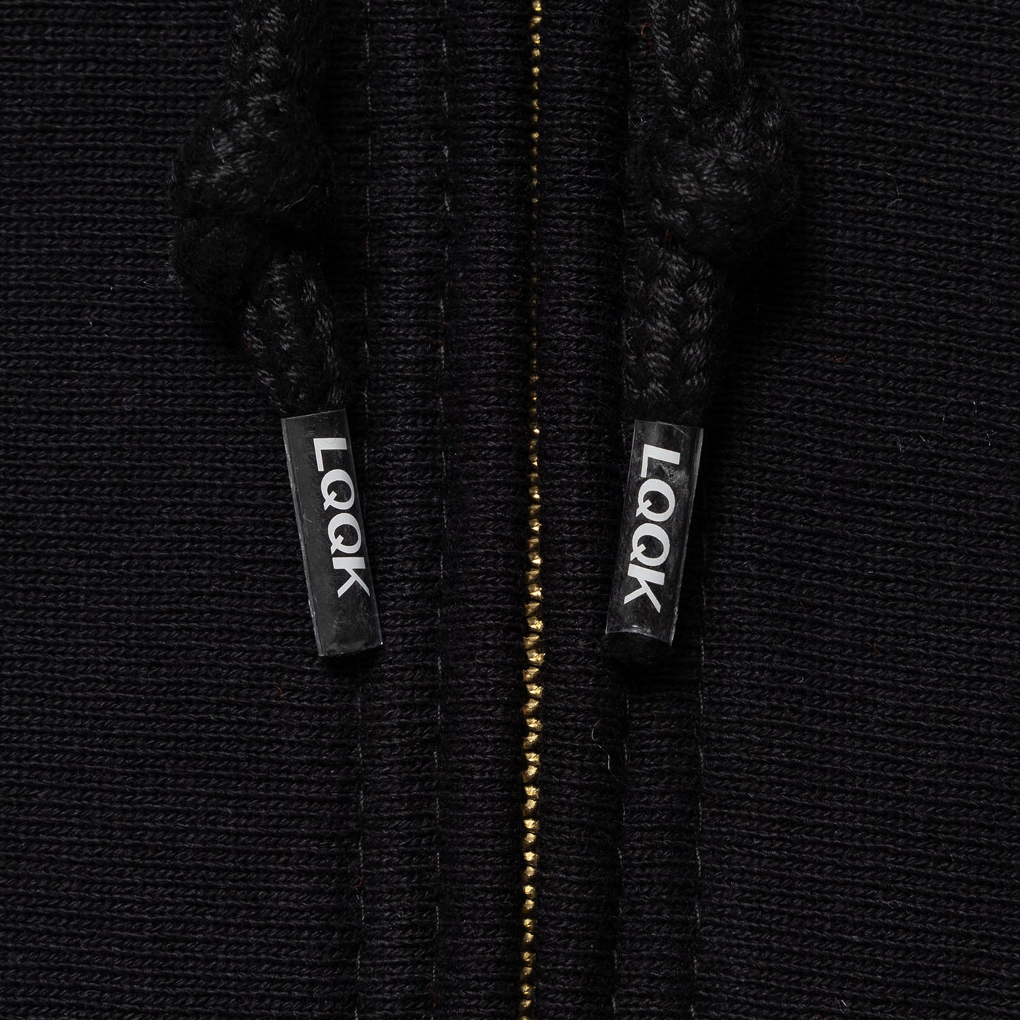 LQQKSTUDIO|SIGNATURE FLEECE ZIP HOODIE|BLACK
