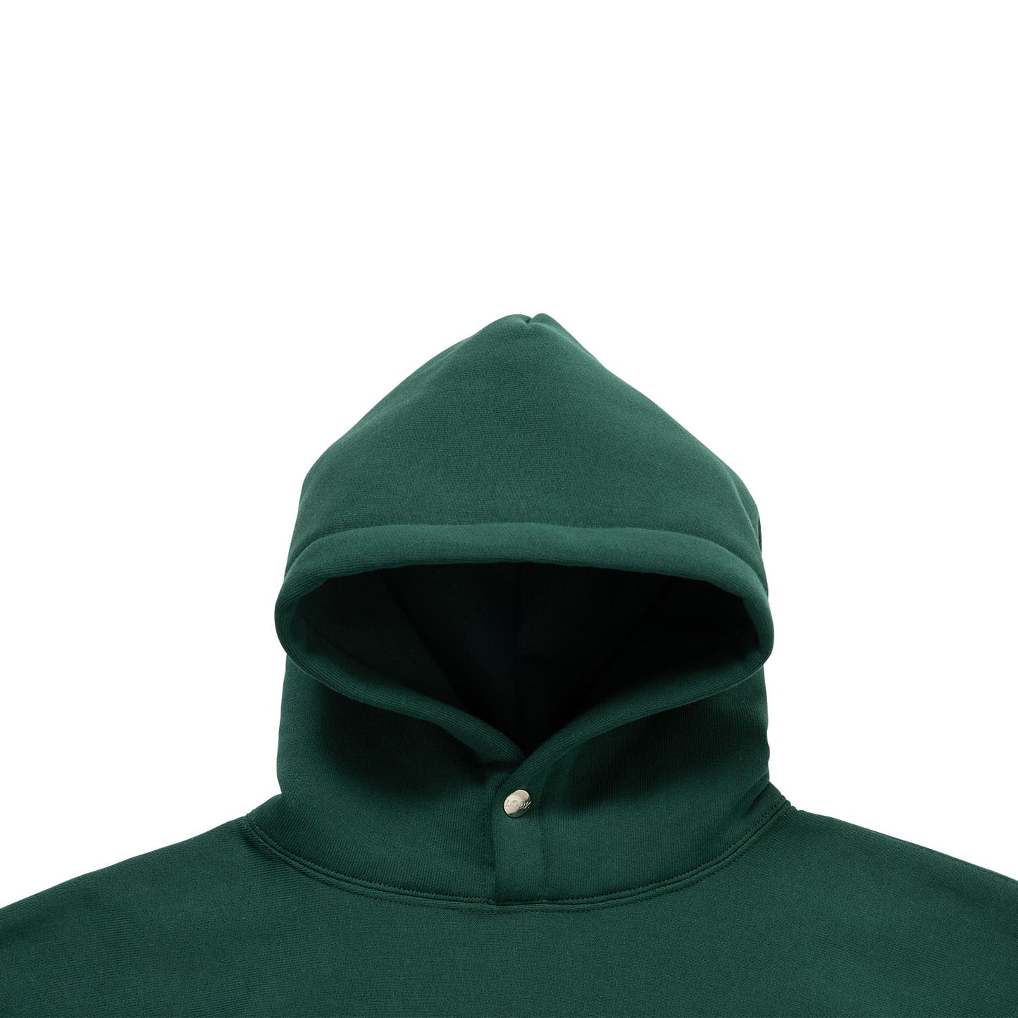 LQQKSTUDIO|SIGNATURE SNAP FLEECE HOODIE|FOREST GREEN