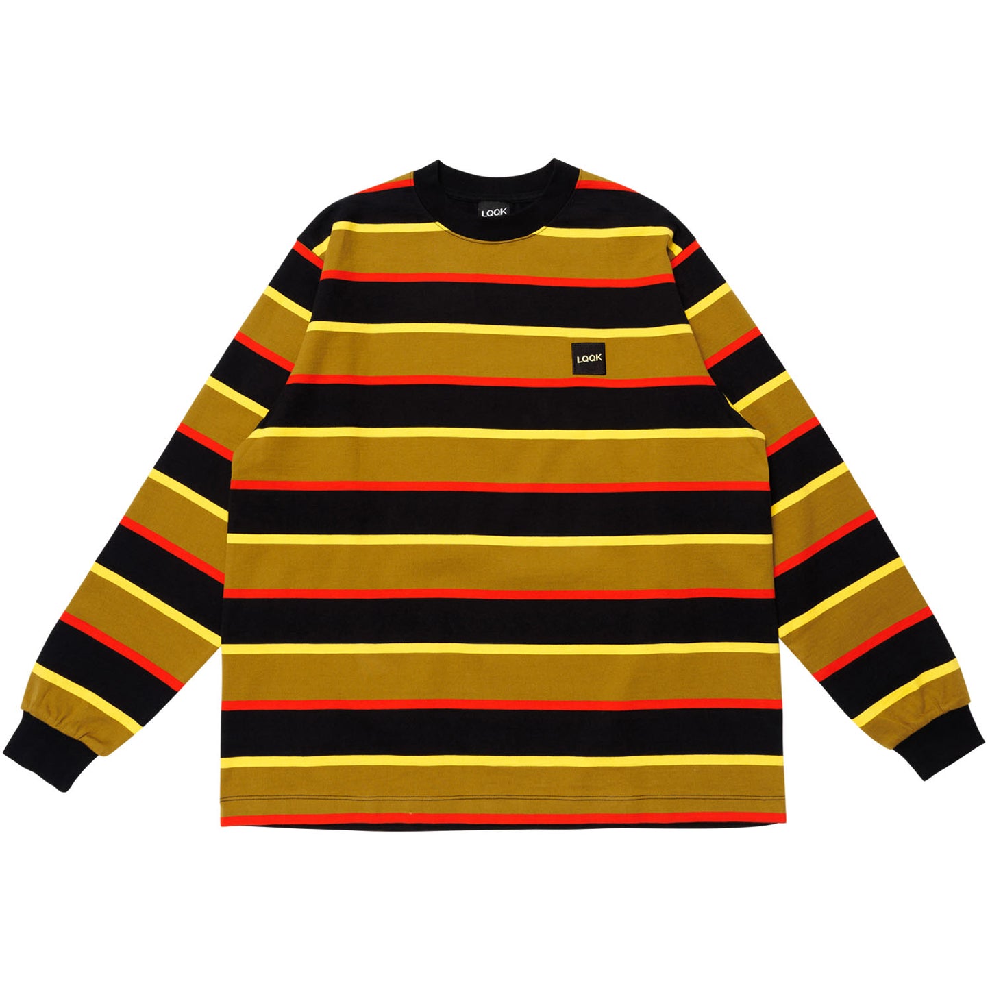 LQQKSTUDIO|L/S RUGBY WEIGHT BORDER TEE BOX LOGO|OLIVE