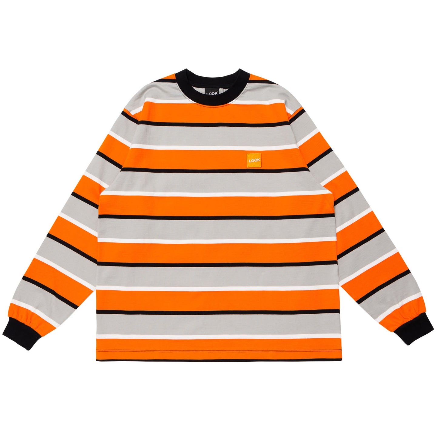 LQQKSTUDIO|L/S RUGBY WEIGHT BORDER TEE BOX LOGO|ORANGE