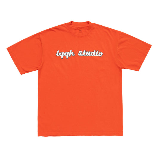 LQQKSTUDIO|SCRIPTLOGO S/S TEE|ORANGE