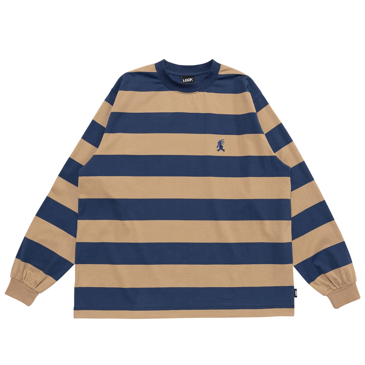 LQQKSTUDIO|LONGSLEEVE BORDER TEE|BROWN NAVY