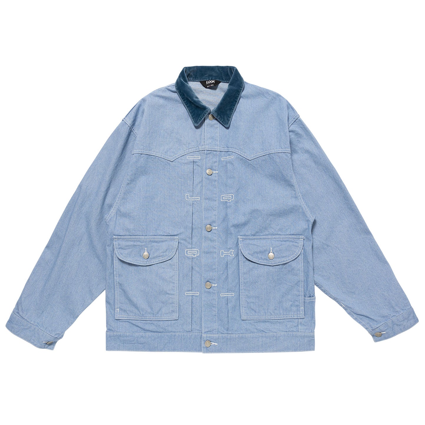 LQQK STUDIO|EMBOSSED DENIM JACKET|LIGHT BLUE