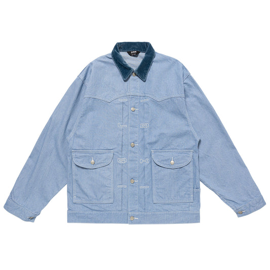 LQQK STUDIO|EMBOSSED DENIM JACKET|LIGHT BLUE