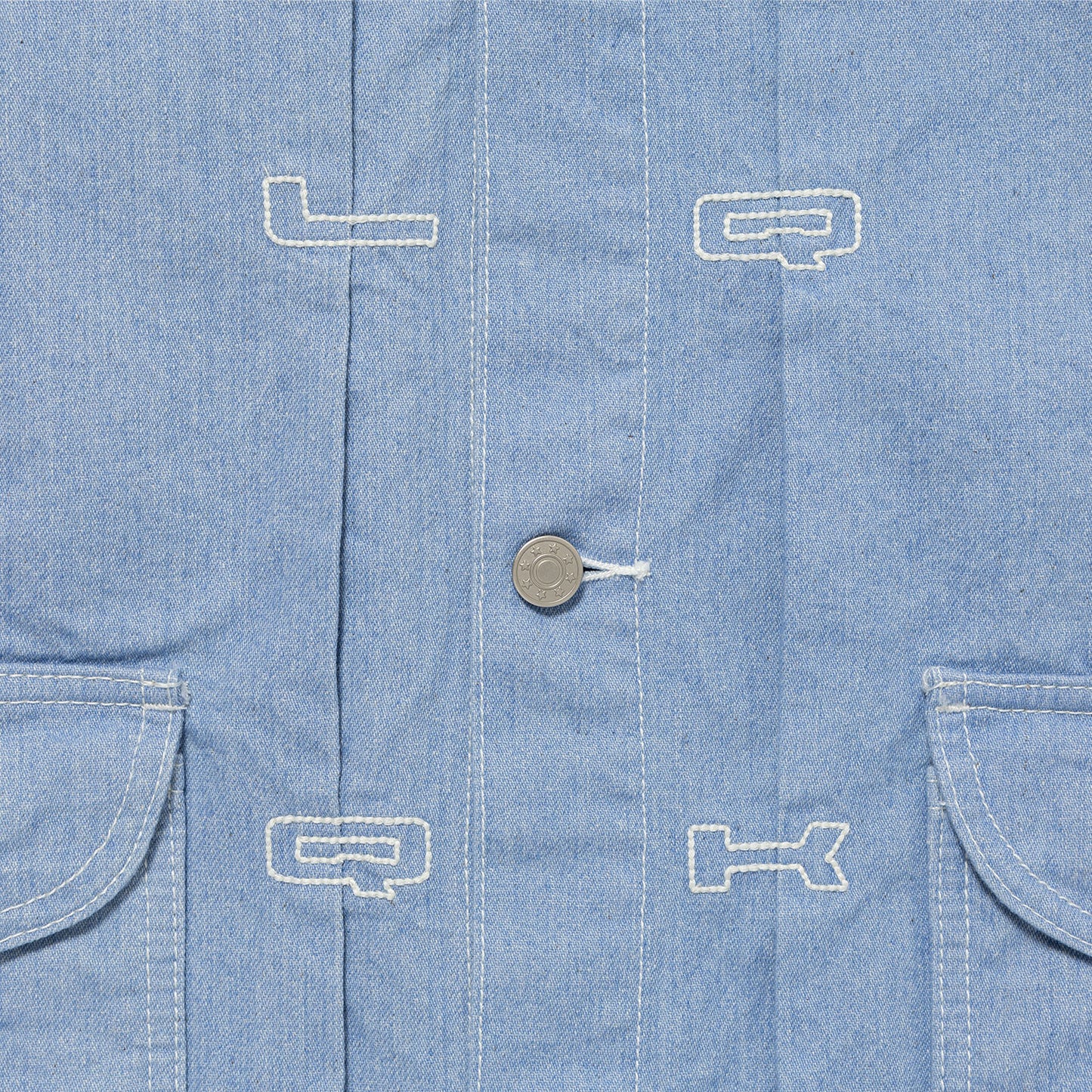LQQK STUDIO|EMBOSSED DENIM JACKET|LIGHT BLUE