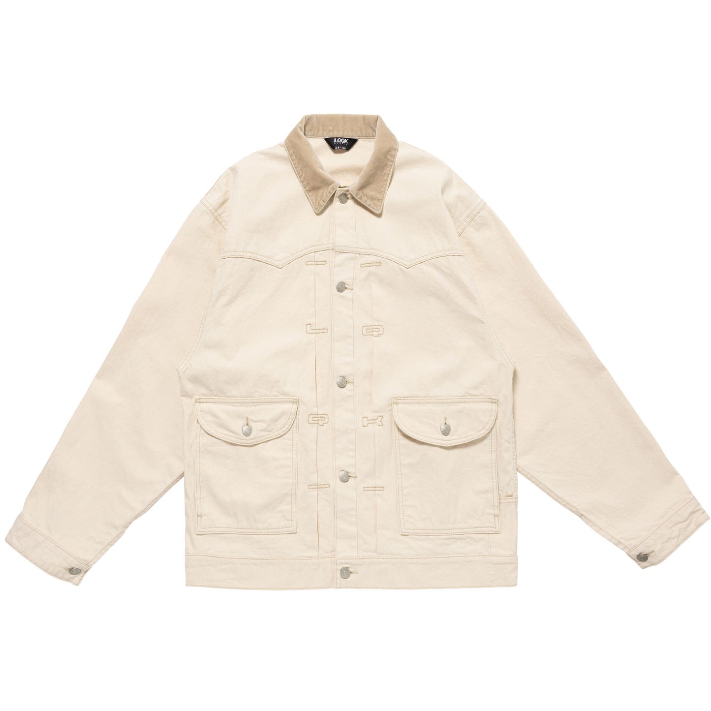 LQQK STUDIO|EMBOSSED DENIM JACKET|NATURAL