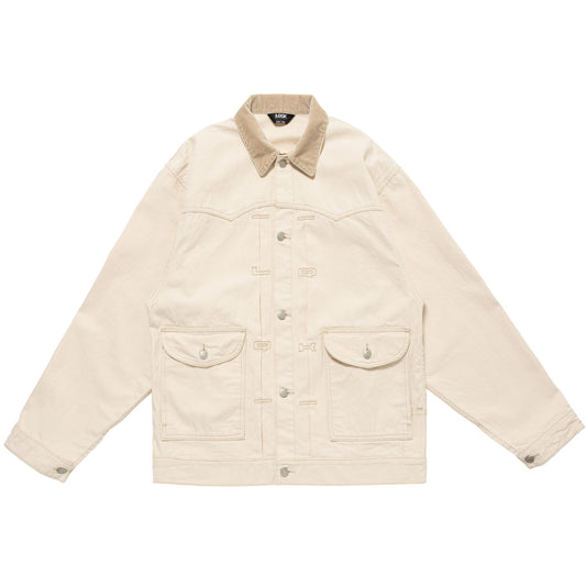 LQQK STUDIO|EMBOSSED DENIM JACKET|NATURAL
