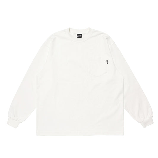 LQQK STUDIO|L/S RUGBY WEIGHT POCKET TEE|WHITE