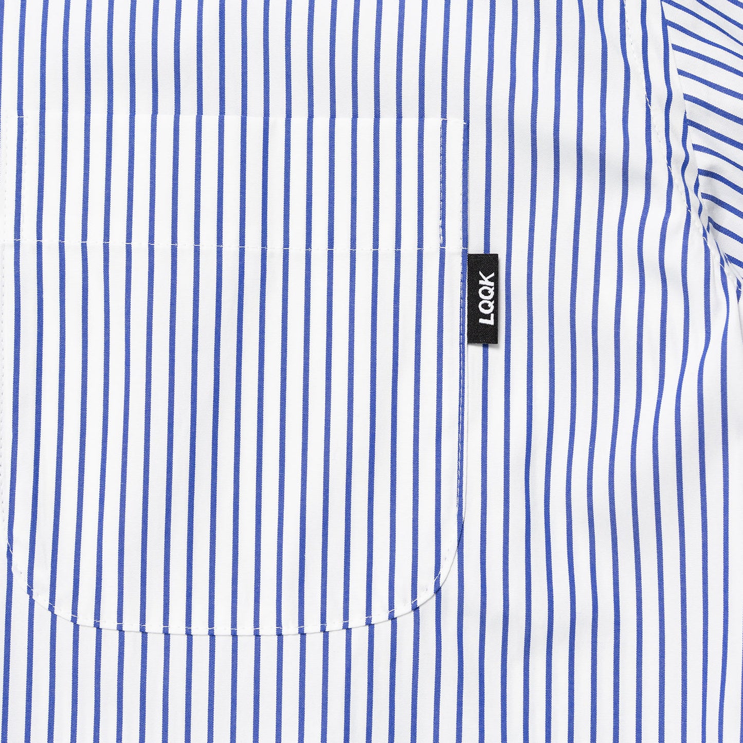 LQQK STUDIO|S/S BUTTON DOWN SHIRT|WHITE x BLUE STRIPE