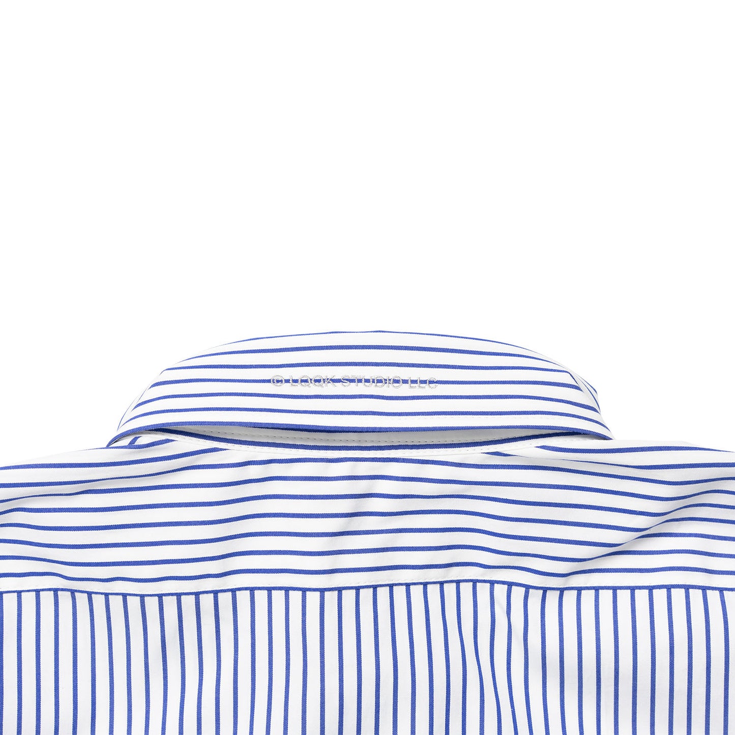 LQQK STUDIO|S/S BUTTON DOWN SHIRT|WHITE x BLUE STRIPE