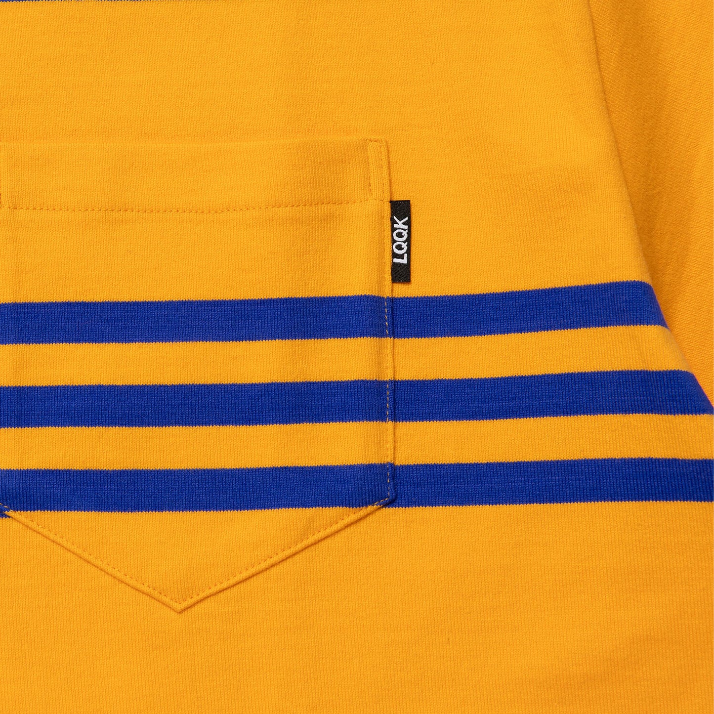 LQQK STUDIO|S/S RUGBY WEIGHT POKCET TEE|ORANGE x NAVY
