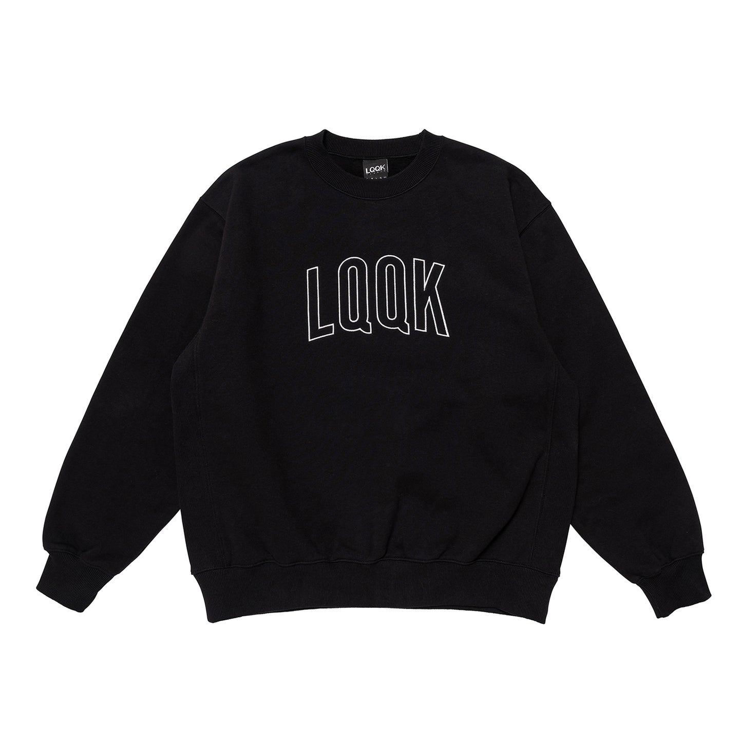 LQQK STUDIO|PINTUCK CREWNECK|BLACK