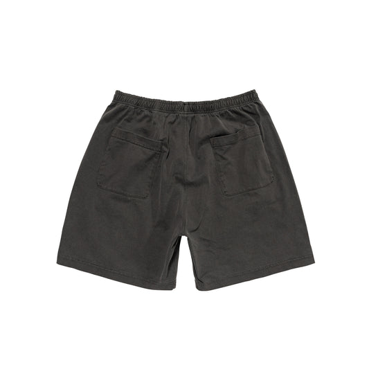LQQKSTUDIO|PIGMENT WASHED SHORTS|WASHED BLACK