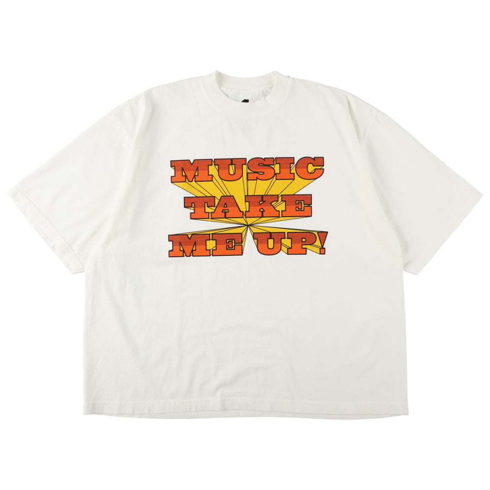 ISNESS|MUSIC TAKE ME UP T-SHIRT|WHITE