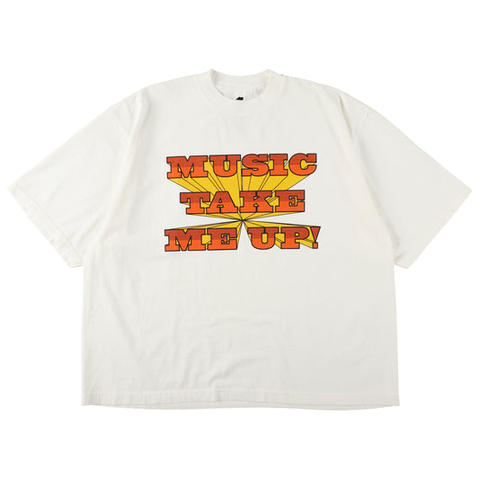 ISNESS|MUSIC TAKE ME UP T-SHIRT|WHITE