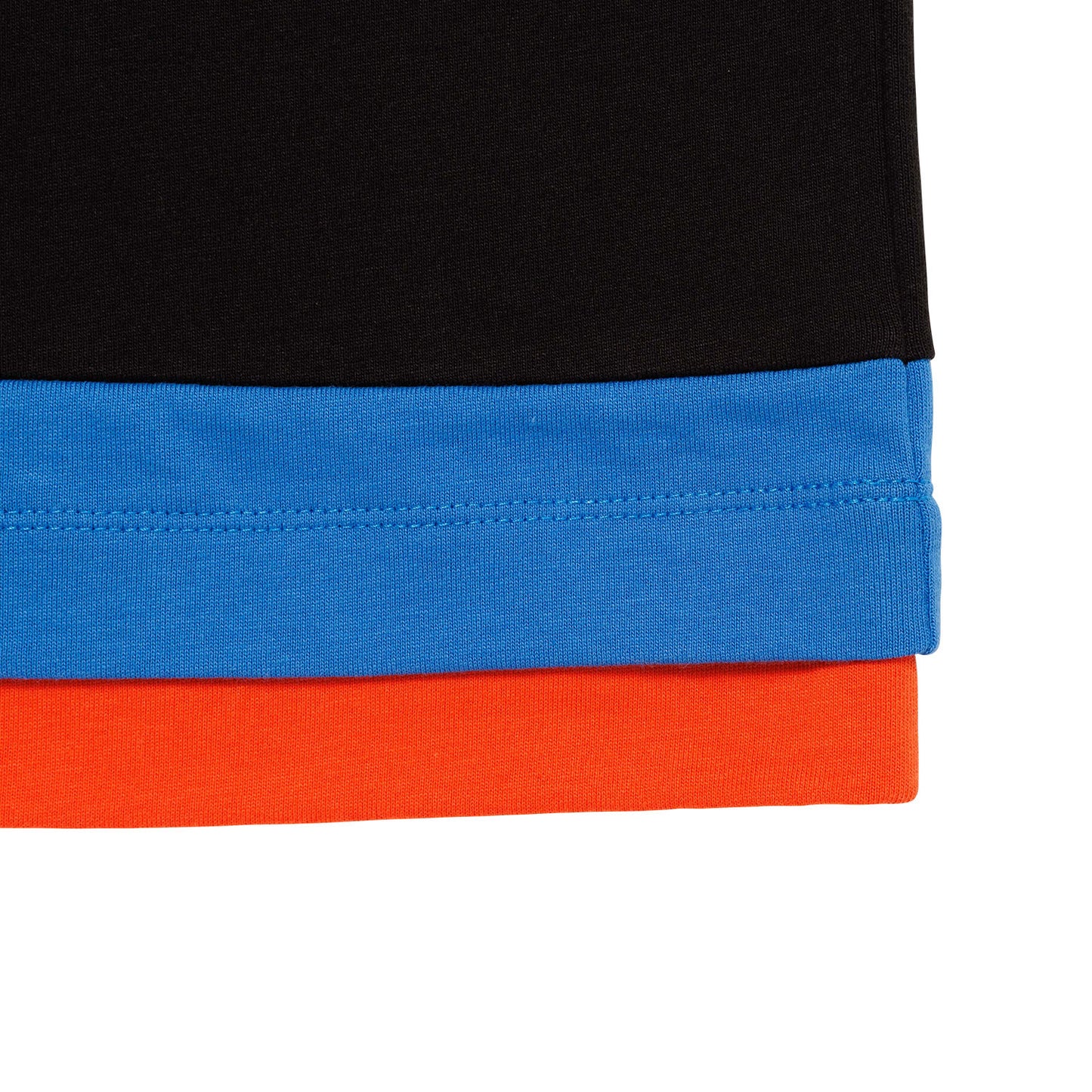 LQQKSTUDIO|BORDER STITCH TEE|BLACK BLUE ORANGE