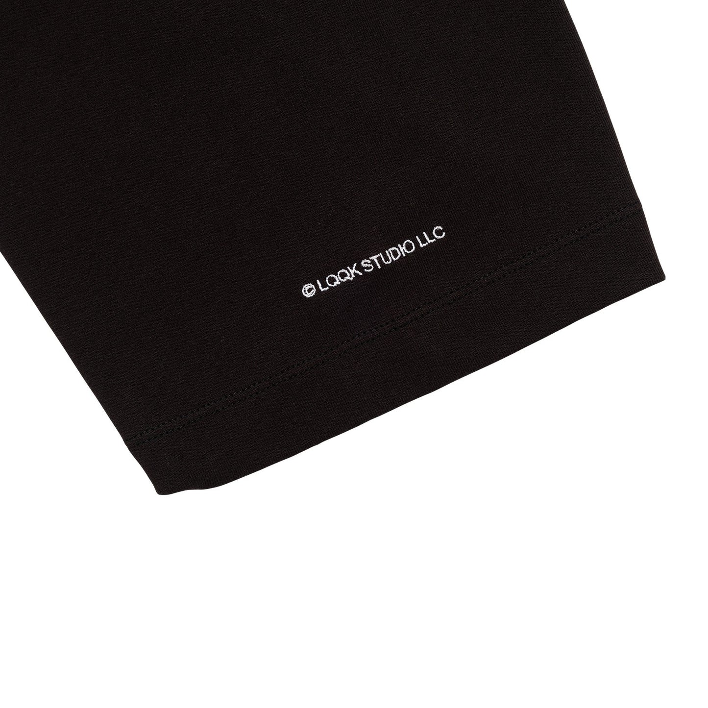 LQQKSTUDIO|BORDER STITCH TEE|BLACK BLUE ORANGE