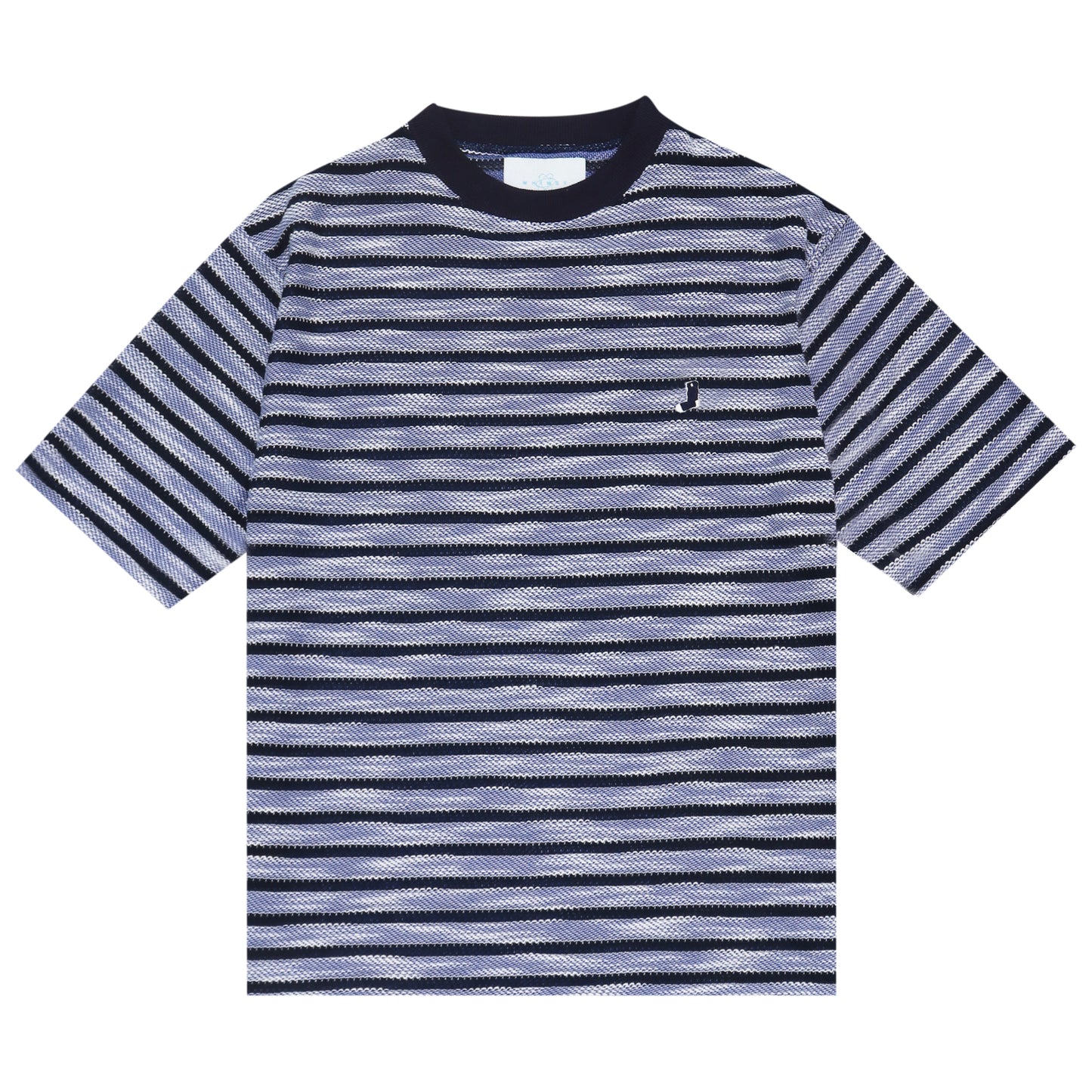 Whimsy|Slub Knit Border Tee|Blue