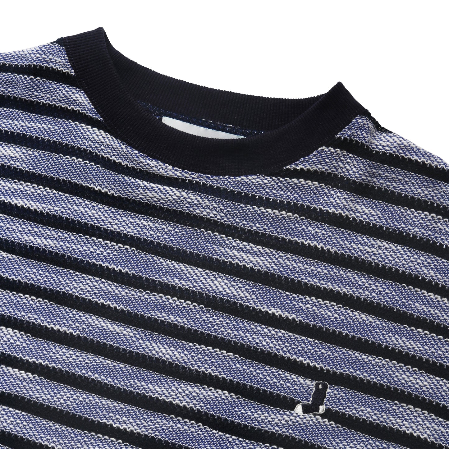 Whimsy|Slub Knit Border Tee|Blue
