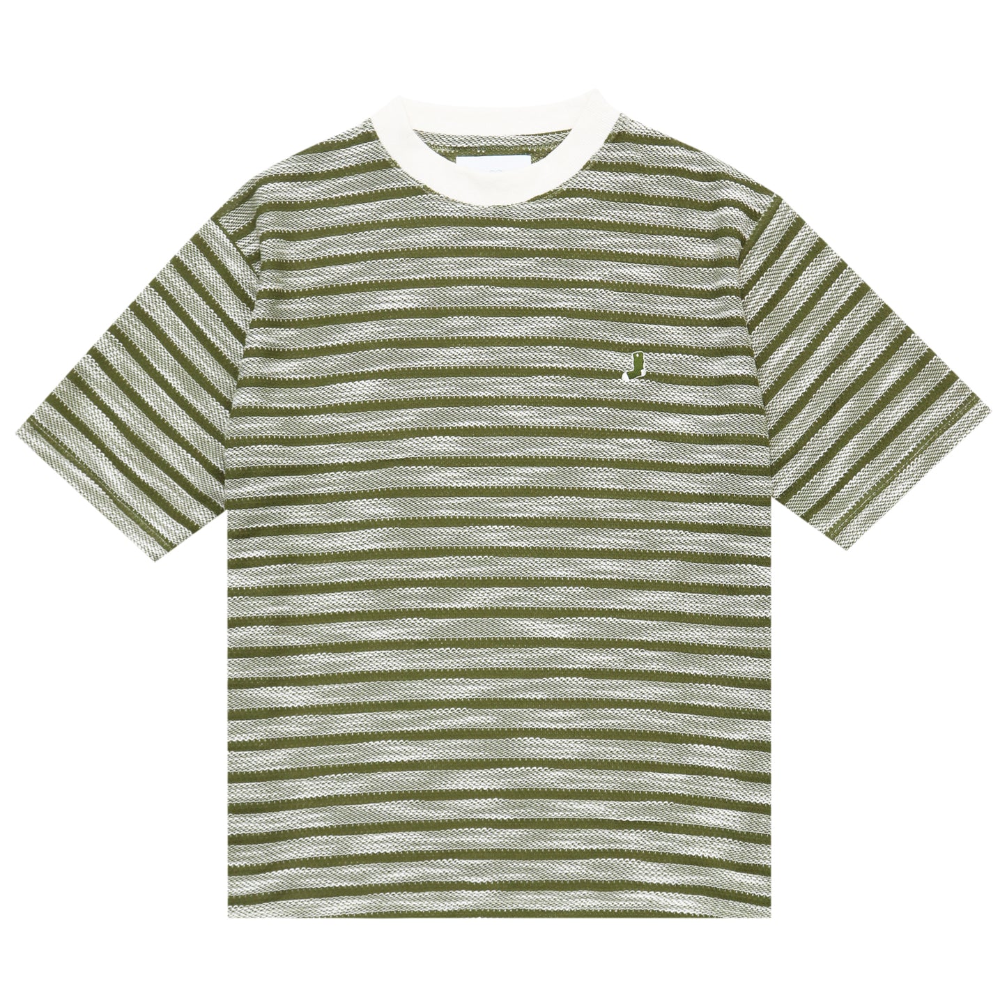 Whimsy|Slub Knit Border Tee|Khaki