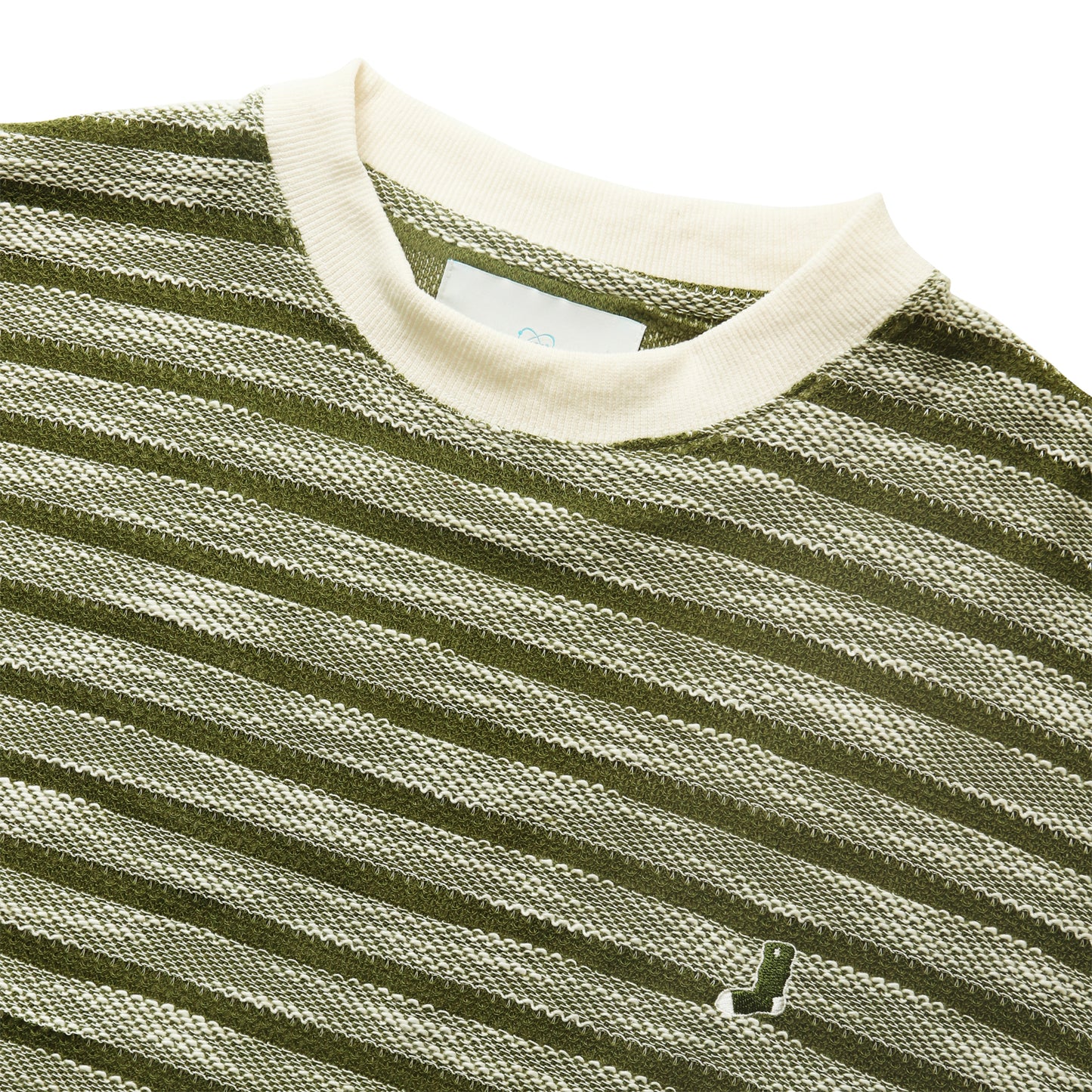Whimsy|Slub Knit Border Tee|Khaki