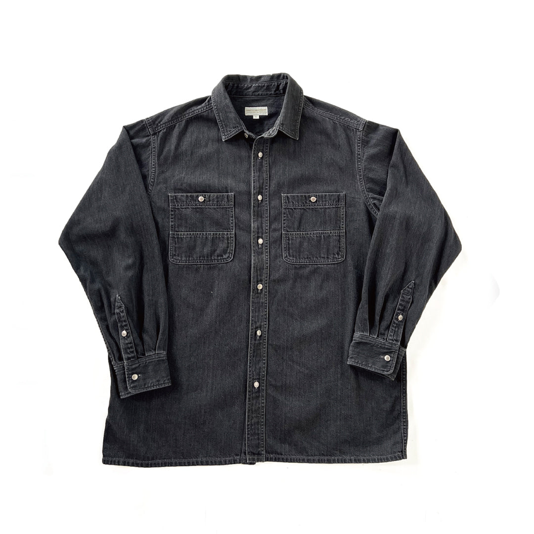 COMFORTABLE REASON|Fade Denim Shirts|BLACK
