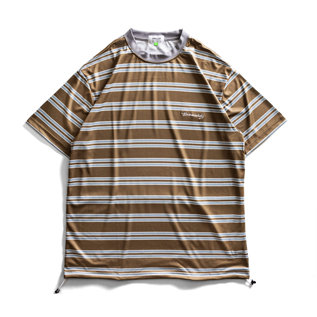 DeMarcoLab|SUPER RECORD STRIPED TEE (BEIGE)