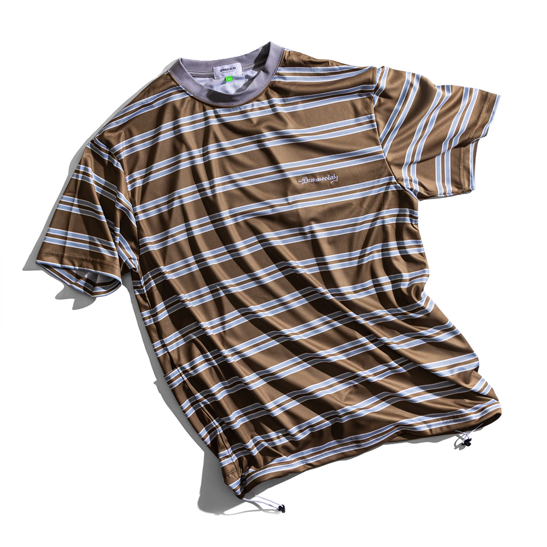 DeMarcoLab|SUPER RECORD STRIPED TEE (BEIGE)